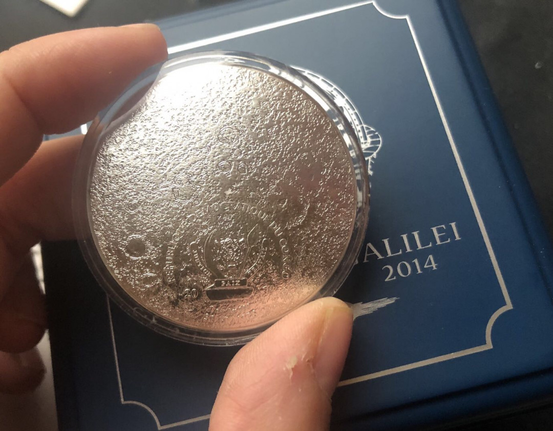 【币观天下】第九十一期钱币拍卖-北京国际钱币展专场 【刚果】2014年伽利略450周年纪念弧形银币