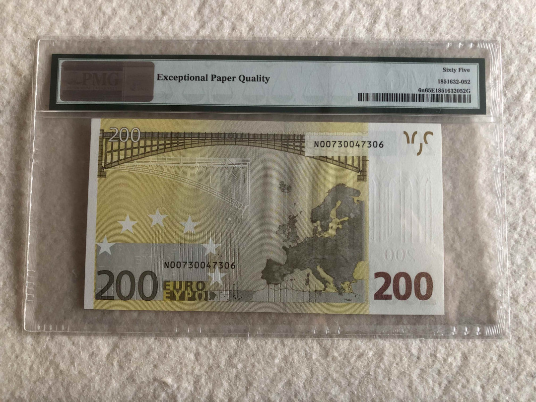 北京国际钱币博览会专场【收藏联盟】第109期拍卖——欧美环游记 奥地利版 一签 200欧元 PMG65EPQ 热门品种