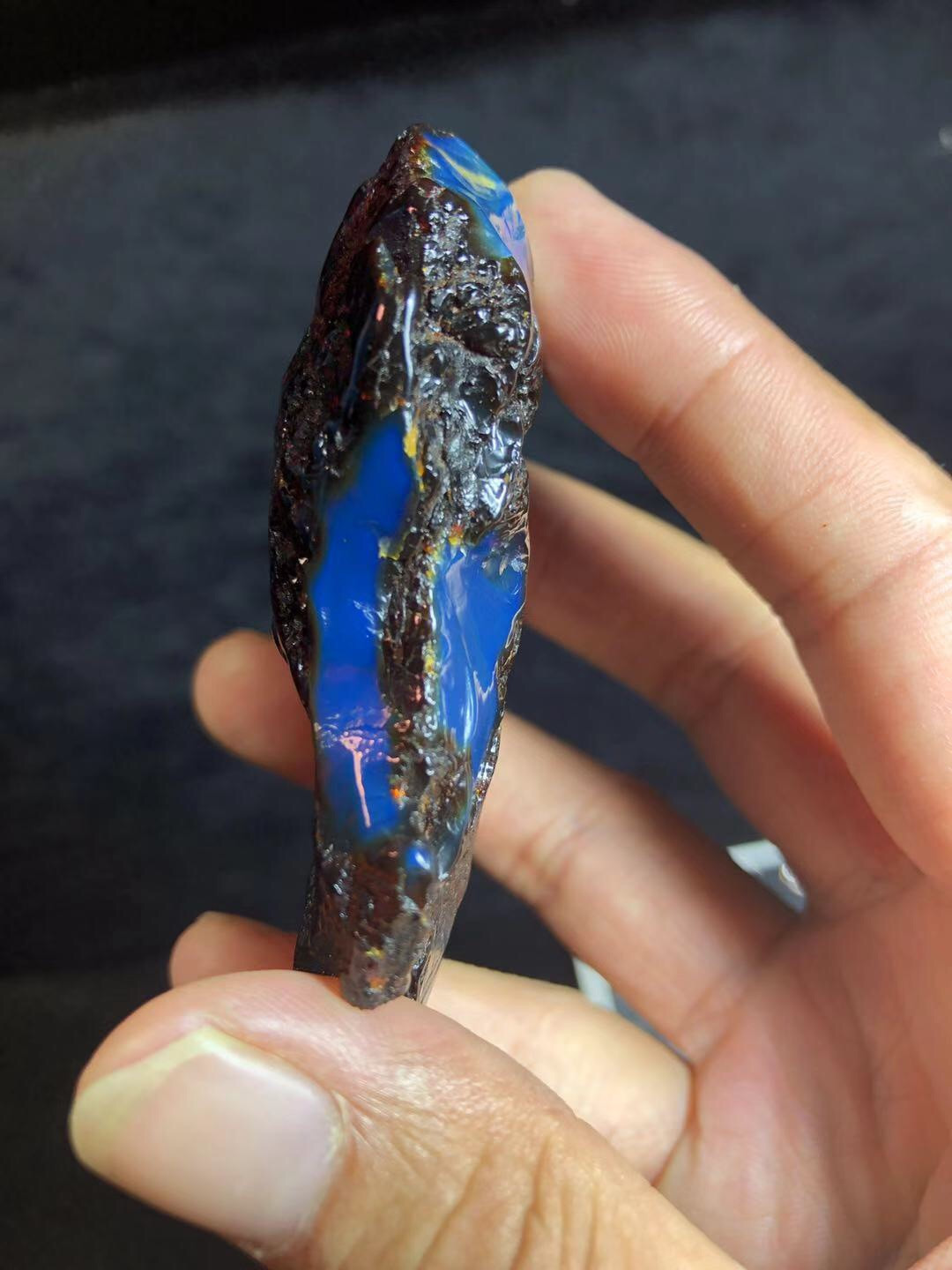 多米尼加蓝珀专场 多米尼加蓝珀红皮原石吊坠