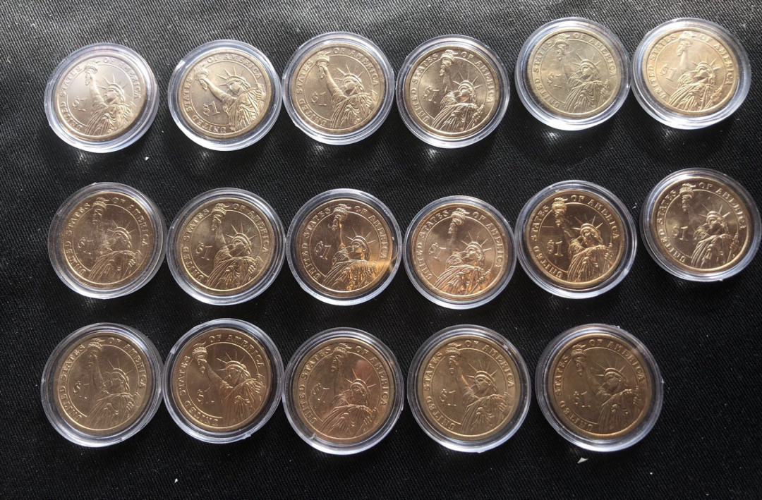 【币观天下】第九十一期钱币拍卖-北京国际钱币展专场 【美国】美国总统币17枚【不同图案】