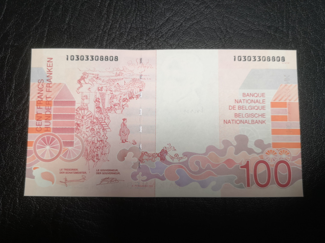 《外钞收藏家》第七十二期拍卖 比利时末版100法郎 全新unc