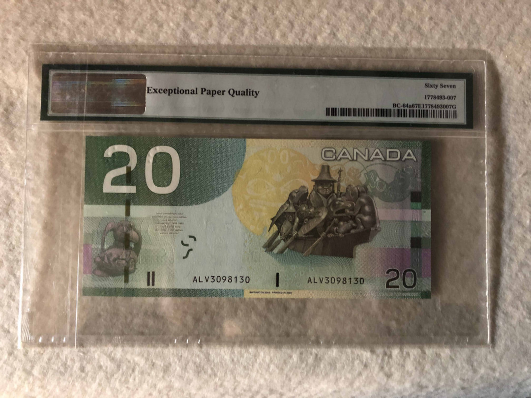 【收藏联盟】第110期拍卖——悠远岛歌 加拿大 2004-07年 20元 PMG67EPQ 高分