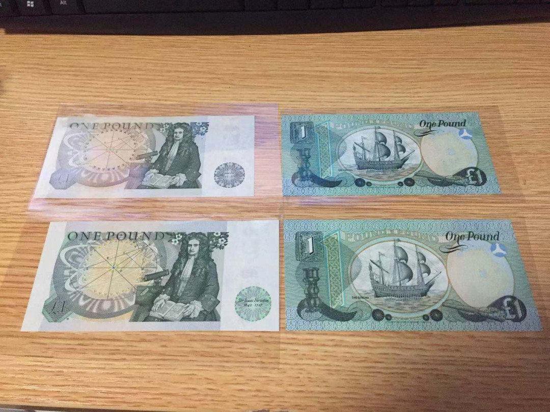【收藏联盟】第110期拍卖——悠远岛歌 【一组4张】爱尔兰联合银行 1镑 UNC 2张&英国D序列 1镑 UNC-  2张