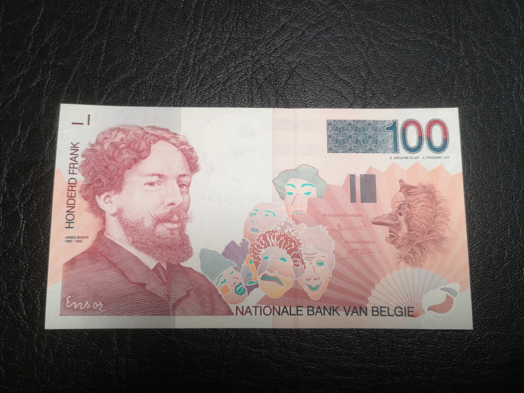 《外钞收藏家》第七十二期拍卖 比利时末版100法郎 全新unc