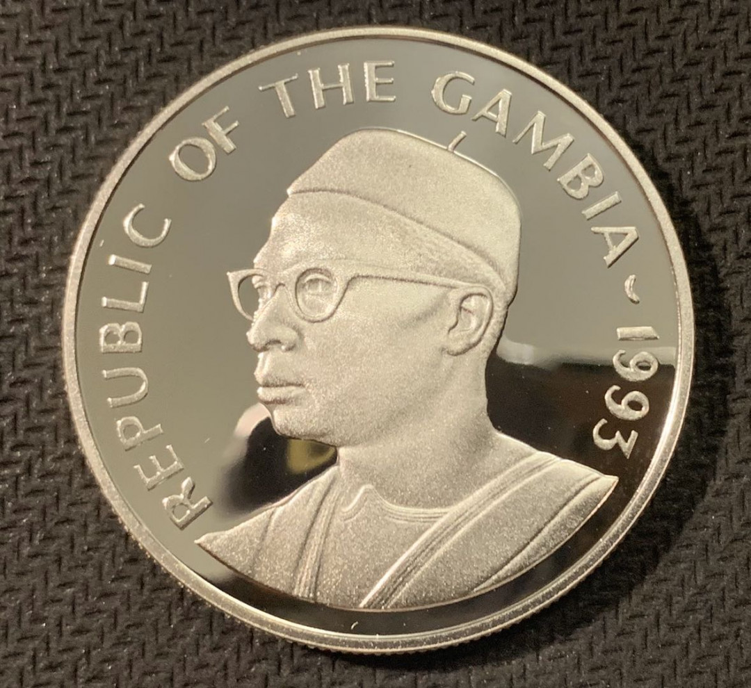 紫瑗钱币—微拍第二期 CICE特别场 外国现代银币 冈比亚 1993年 巴塞奥运会 古典摔跤 20达拉西 银币 28.28克 0.925银