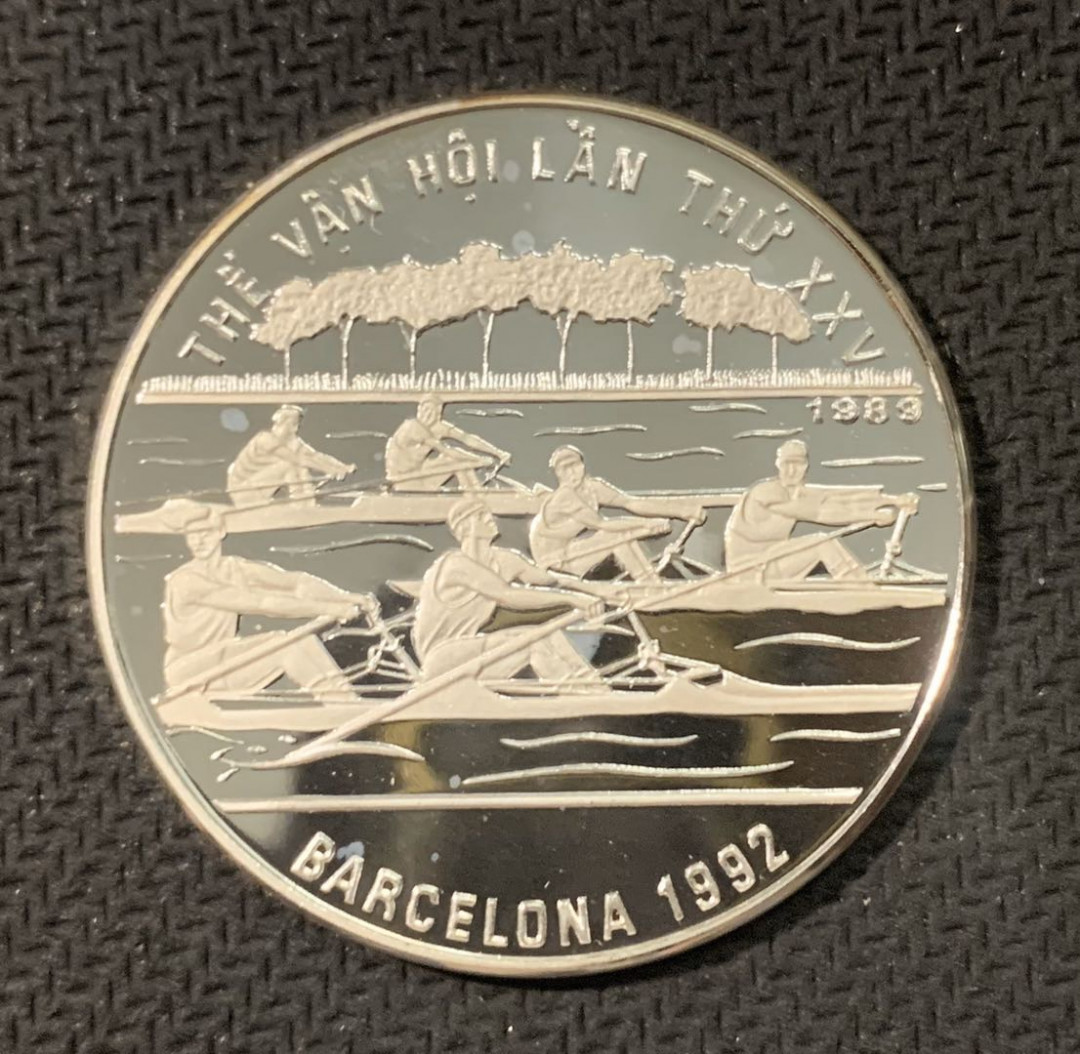 紫瑗钱币—微拍第二期 CICE特别场 外国现代银币 越南 1989年 巴塞罗那运动会 赛艇 100盾 16克 0.999银