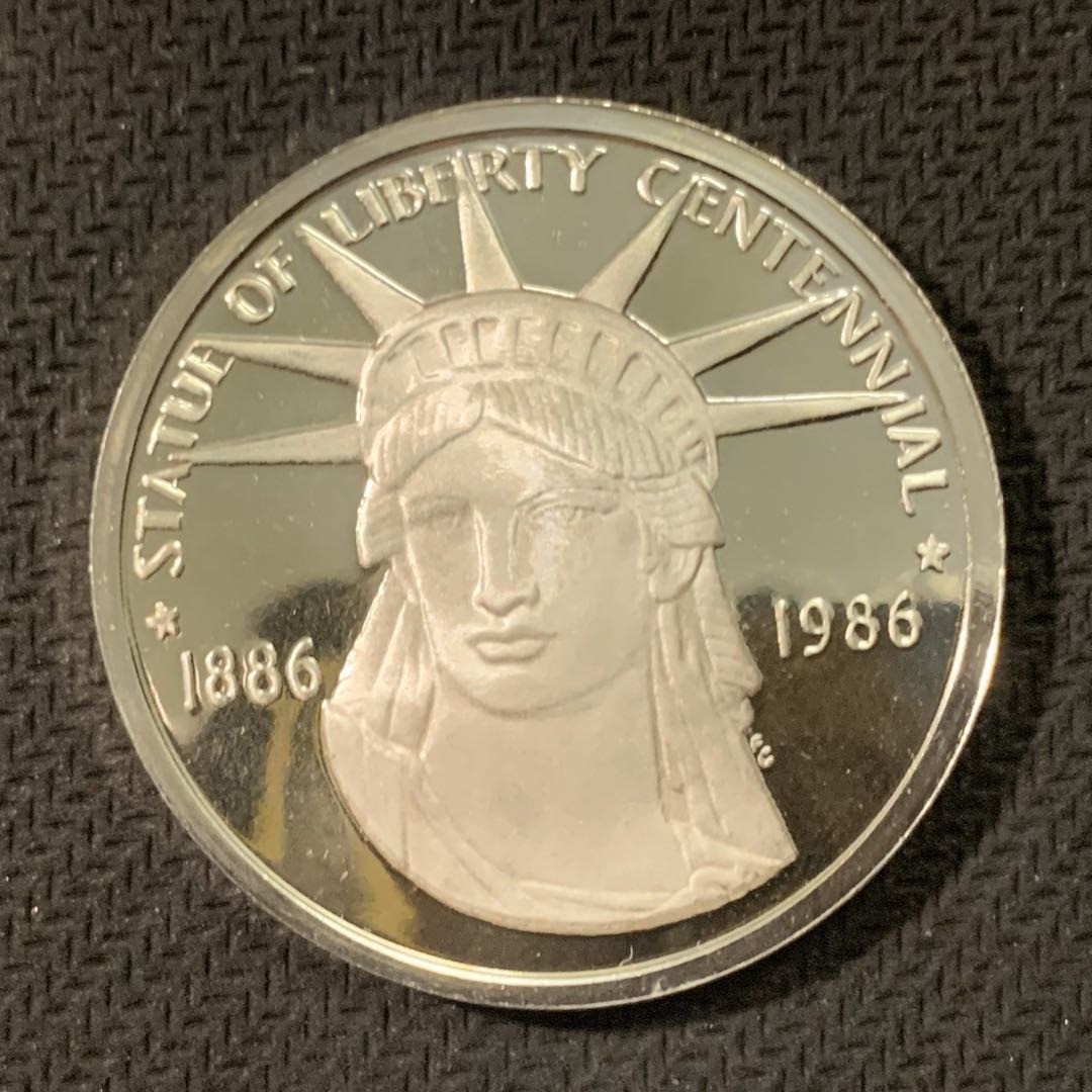 紫瑗钱币—微拍第二期 CICE特别场 外国现代银币 美国 1986年 老罗斯福 银章 28.35克 0.925银