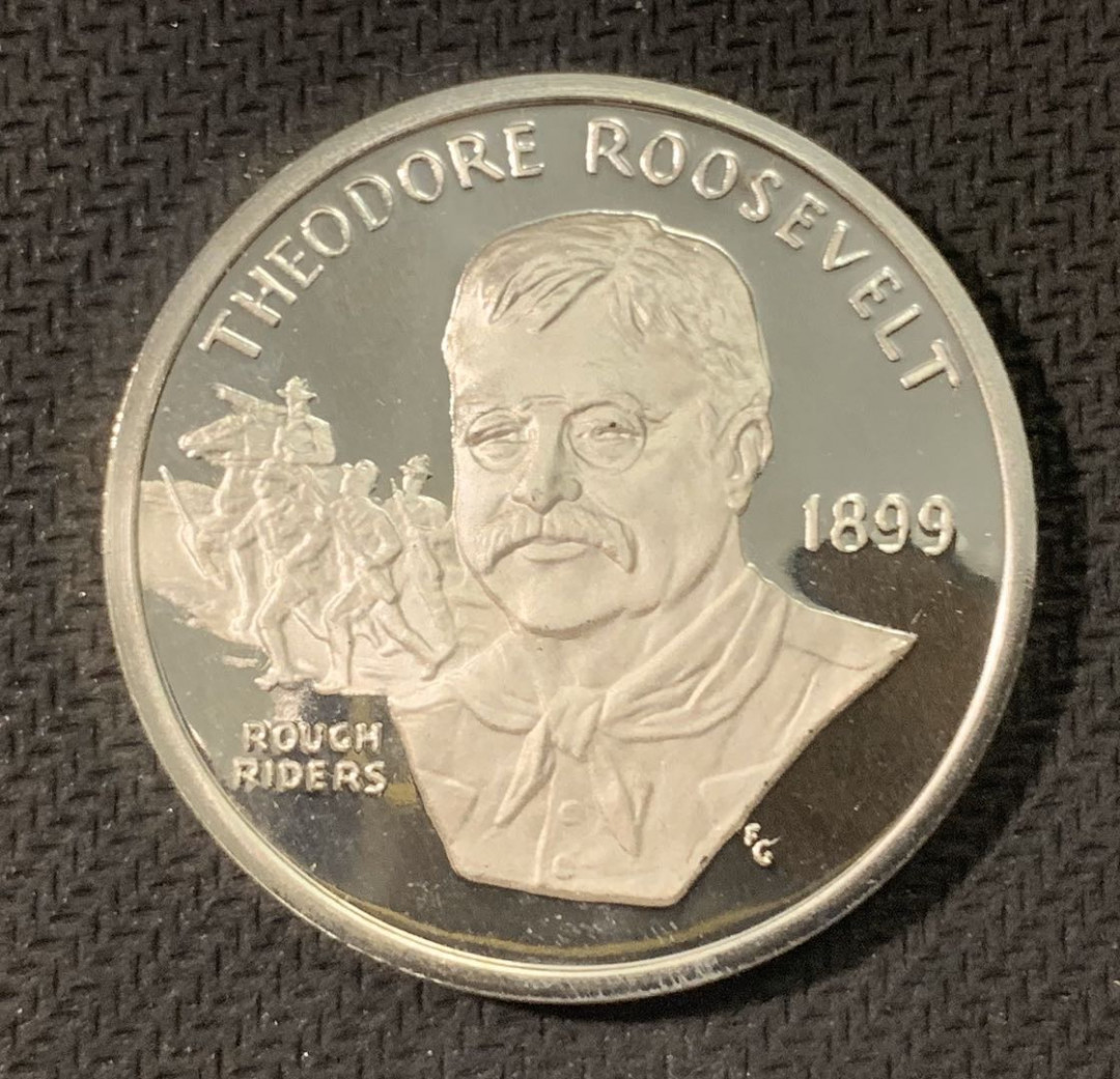 紫瑗钱币—微拍第二期 CICE特别场 外国现代银币 美国 1986年 老罗斯福 银章 28.35克 0.925银