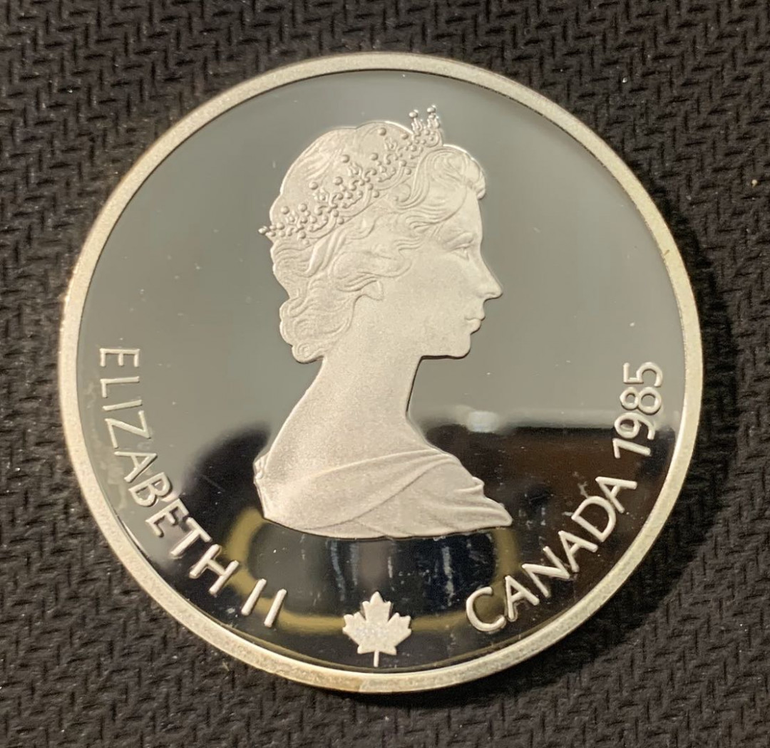 紫瑗钱币—微拍第二期 CICE特别场 外国现代银币 加拿大 1985年 冬奥会 20元 银币 34.1克 0925银