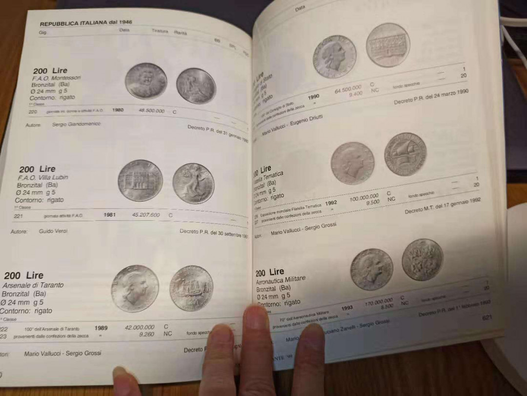 【德藏】世界币章目录书籍专场拍卖 意大利1999年钱币目录