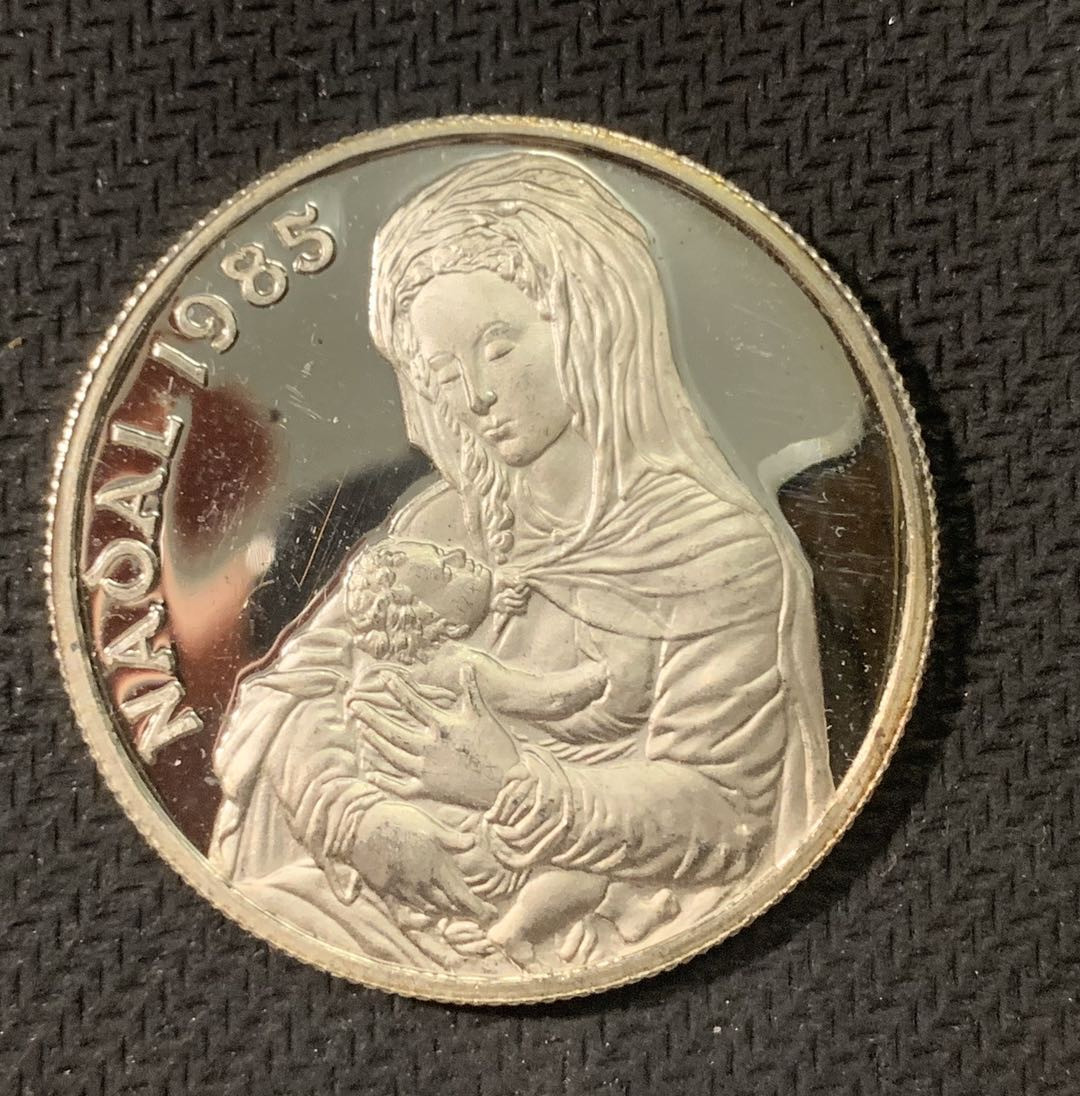 紫瑗钱币—微拍第二期 CICE特别场 外国现代银币 安道尔 1985年 耶稣诞生 20第纳尔 银币 16克 0.9银