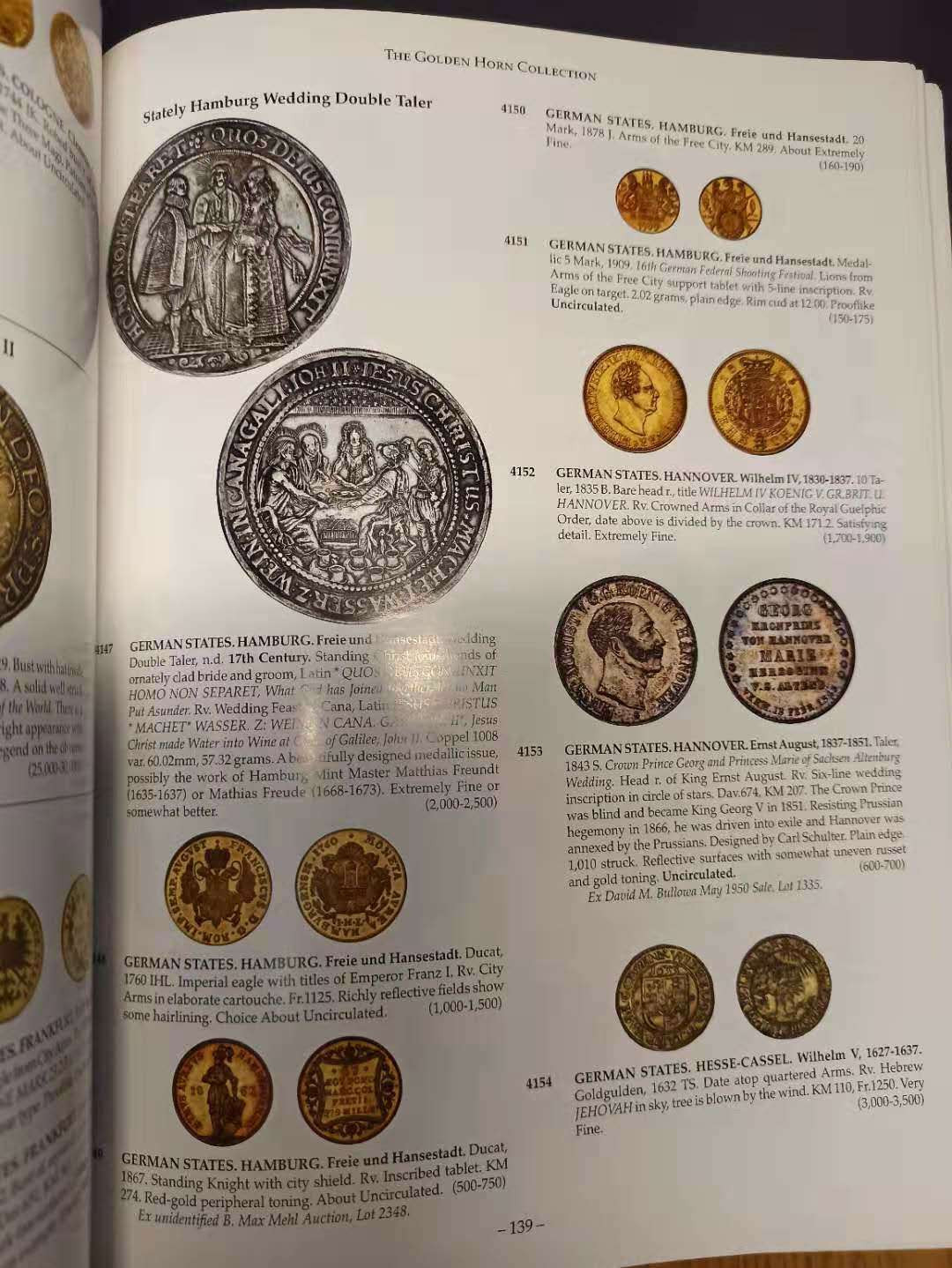 【德藏】世界币章目录书籍专场拍卖 Stacks Golden Horn Collection拍卖图录