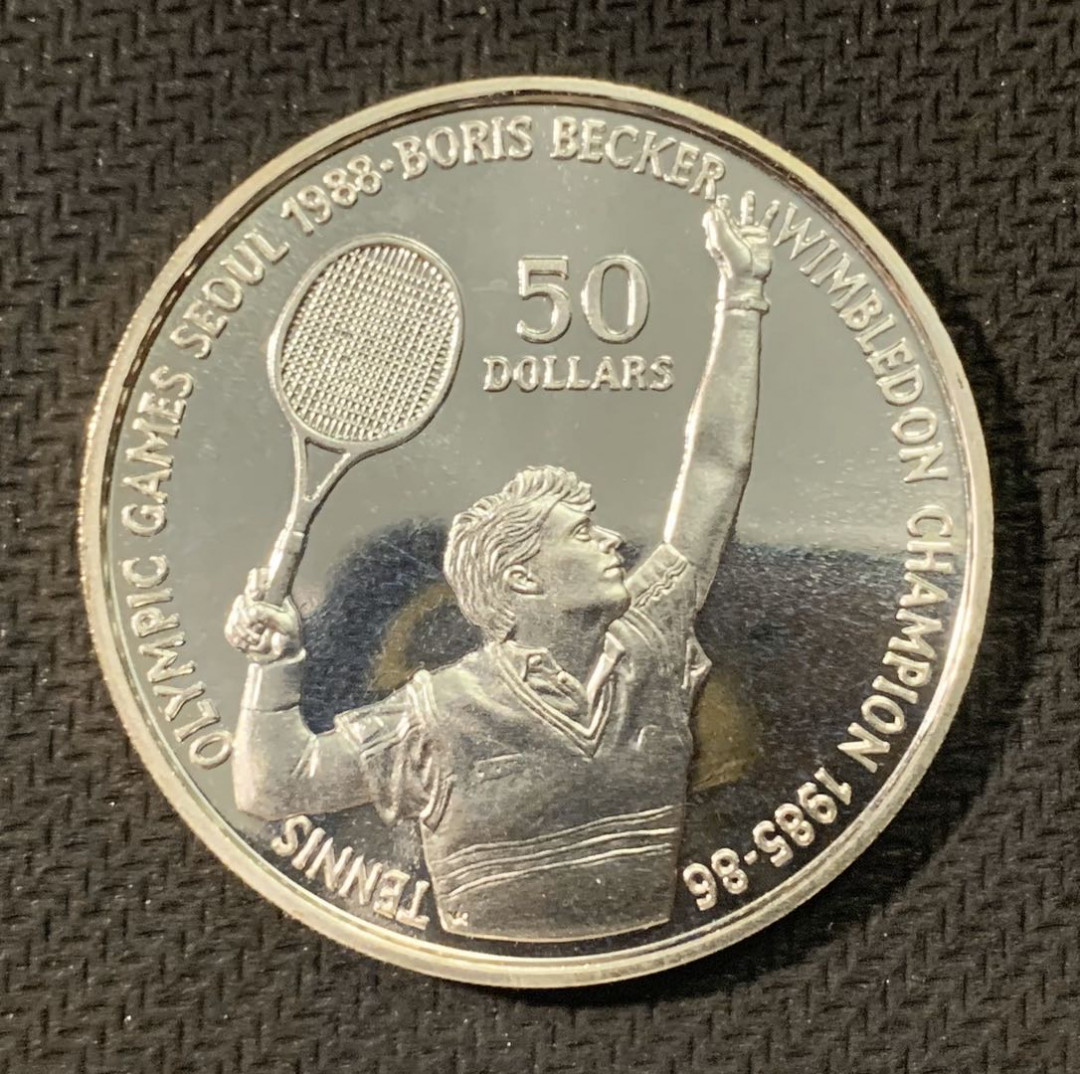 紫瑗钱币—微拍第二期 CICE特别场 外国现代银币 纽埃 1987年 网球 50元 银币 27.1克 0.625银