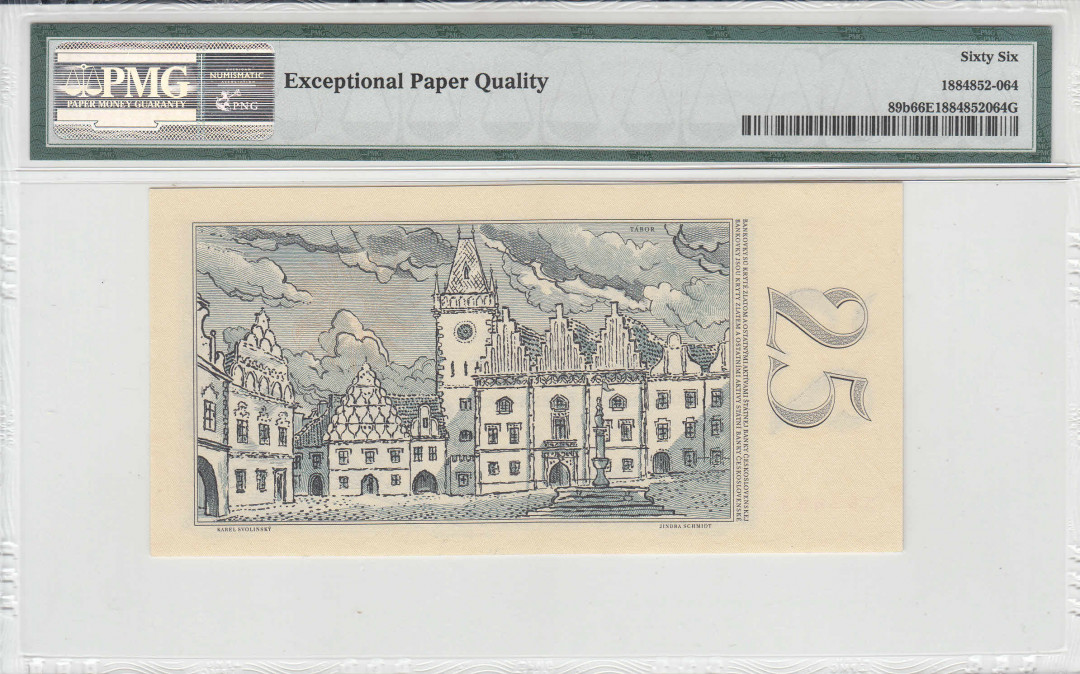 【收藏联盟】第111期拍卖——流光溢彩 【一组4张】捷克斯洛伐克 1960-64年 10-25-50-100克朗 PMG65-66EPQ （其中50克朗为豹子号） 