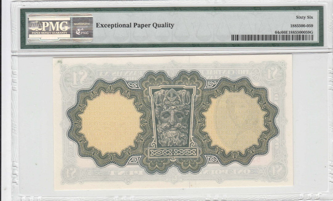 【收藏联盟】第111期拍卖——流光溢彩 爱尔兰 1971-75年 1镑 p64c pmg66EPQ