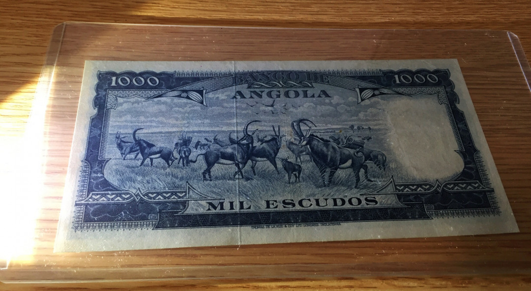 【收藏联盟】第111期拍卖——流光溢彩 安哥拉 1962年 1000埃斯库多 最高值 双面雕刻 动物群 精美 稀少 XF品相 