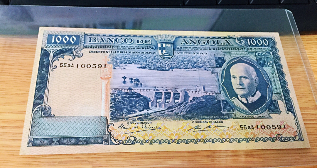 【收藏联盟】第111期拍卖——流光溢彩 安哥拉 1962年 1000埃斯库多 最高值 双面雕刻 动物群 精美 稀少 XF品相 