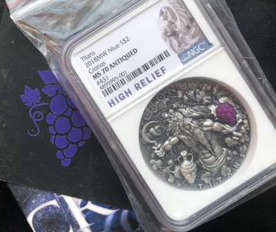 【随心&Getcoins】现代金银币拍卖四十一期 【高浮雕系列】纽埃农神系列第一枚【ngc70】