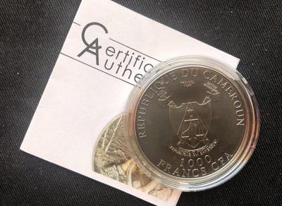 【随心&Getcoins】现代金银币拍卖四十一期 【喀麦隆】喀麦隆2011年1000法郎，爱情“天鹅之爱” 仿古 高浮雕 激光全息幻彩 精制银币