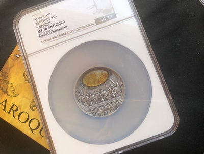 【随心&Getcoins】现代金银币拍卖四十一期 纽埃2016年建筑艺术新琥珀系列2盎司银币（1）巴洛克建筑