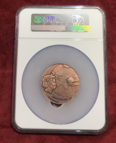 【随心&Getcoins】现代金银币拍卖四十一期 纽埃2018年陨石世界系列1富康陨石高浮雕仿古银币NGC70