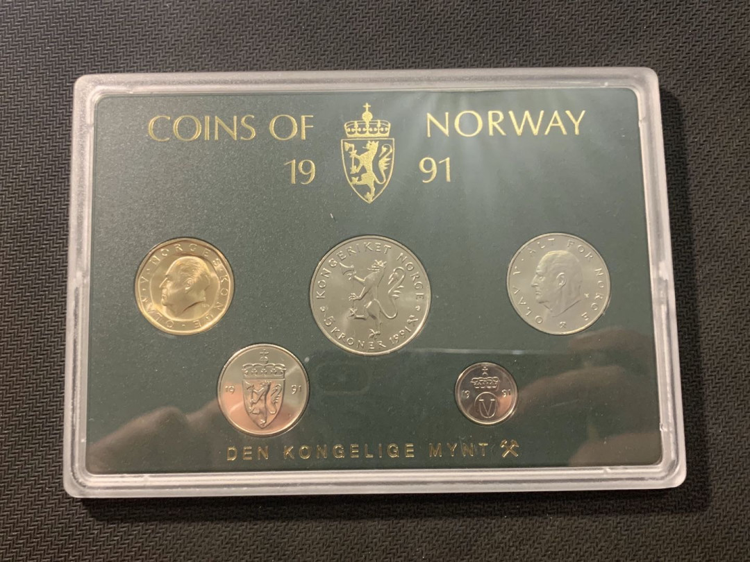 紫瑗钱币—微拍第五期  挪威 1991年 10欧尔—10克朗 5枚套 原厂盒
