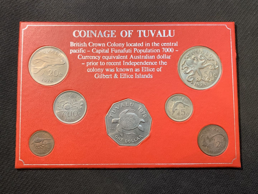 紫瑗钱币—微拍第五期  图瓦卢 1976年 1分—1元 7枚套