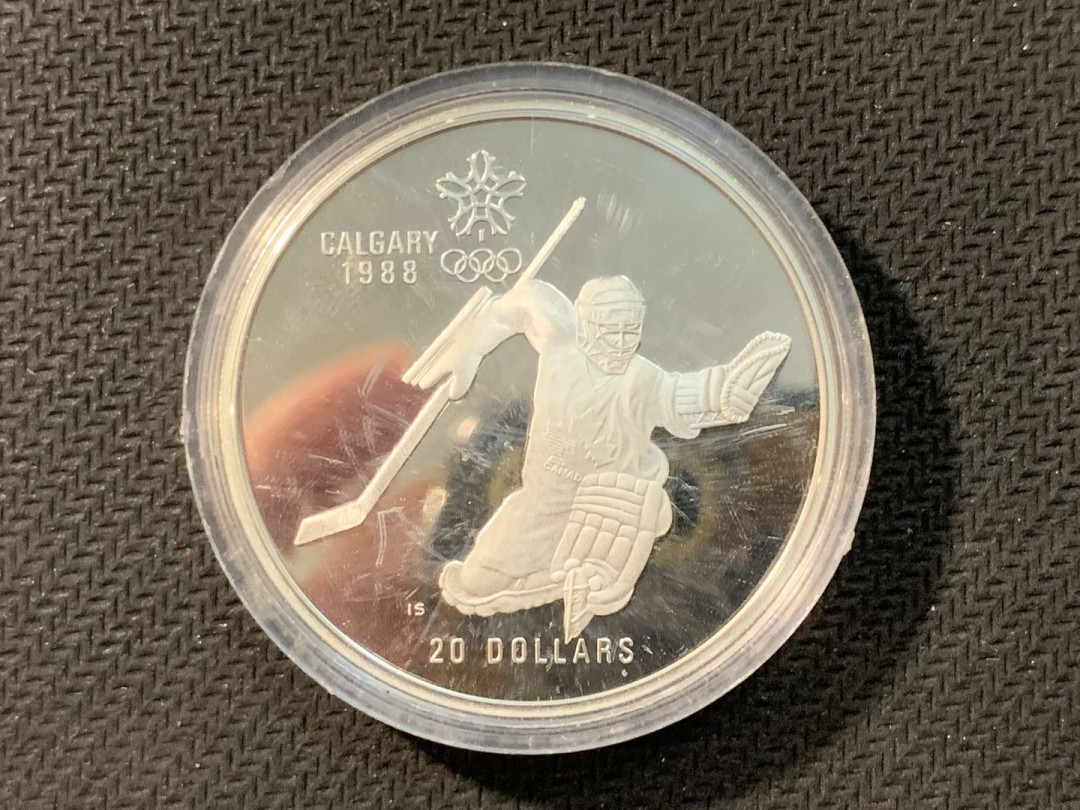 紫瑗钱币—微拍第五期  加拿大 1986年 卡尔加里冬奥会 20元 精制 银币