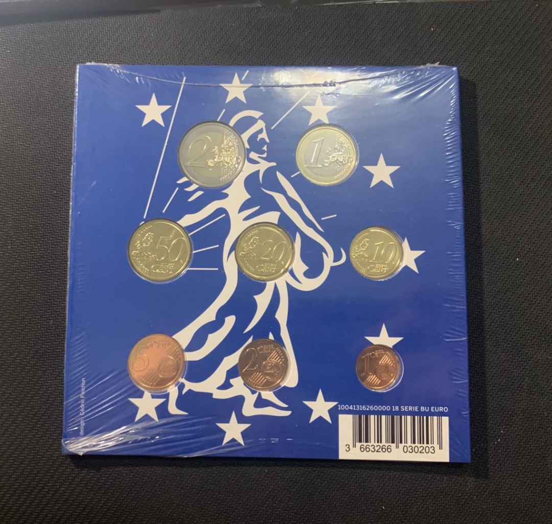 紫瑗钱币—微拍第五期  法国 2018年 1分—2欧 原厂卡装 mint set 未拆封