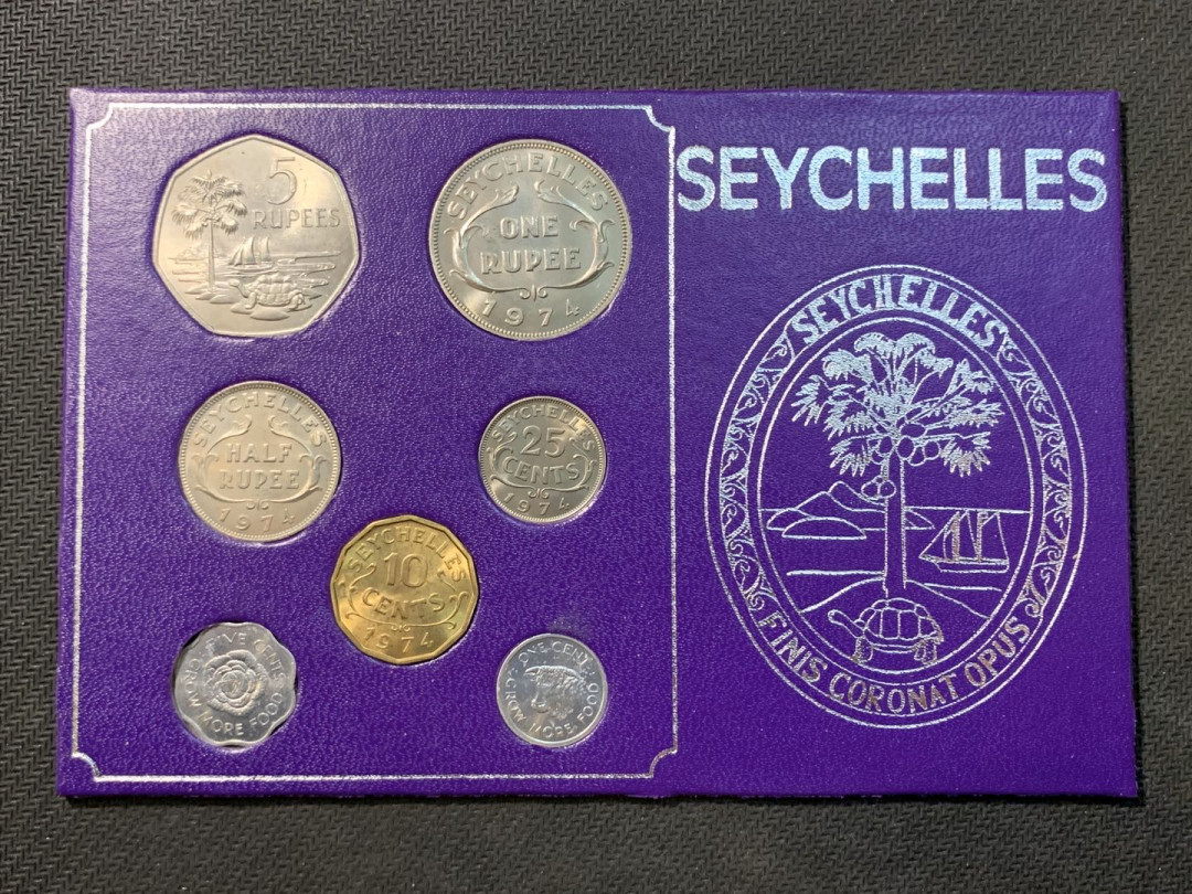 紫瑗钱币—微拍第五期  塞舌尔 1974年 1分—5卢比 7枚套 女王头像