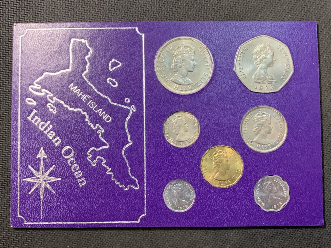 紫瑗钱币—微拍第五期  塞舌尔 1974年 1分—5卢比 7枚套 女王头像