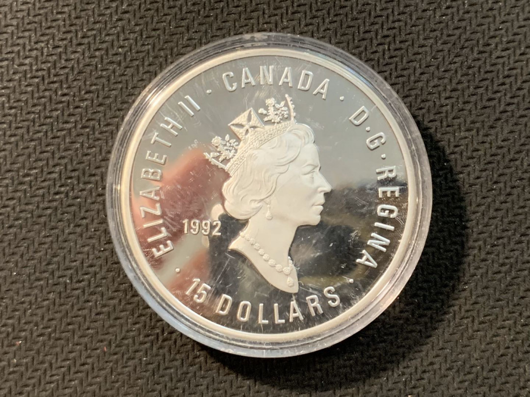 紫瑗钱币—微拍第五期  加拿大 1992年 冬奥会 15元 精制 银币