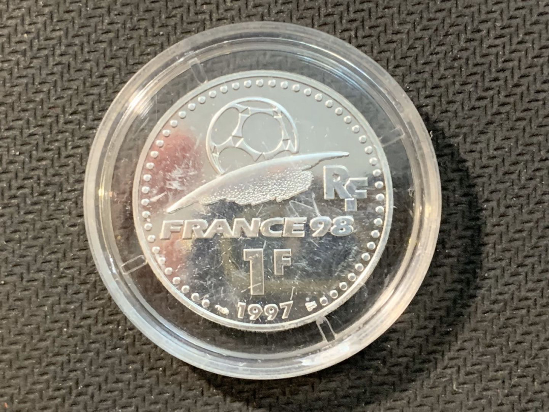 紫瑗钱币—微拍第五期  法国 1998年 世界杯 1法郎 银币
