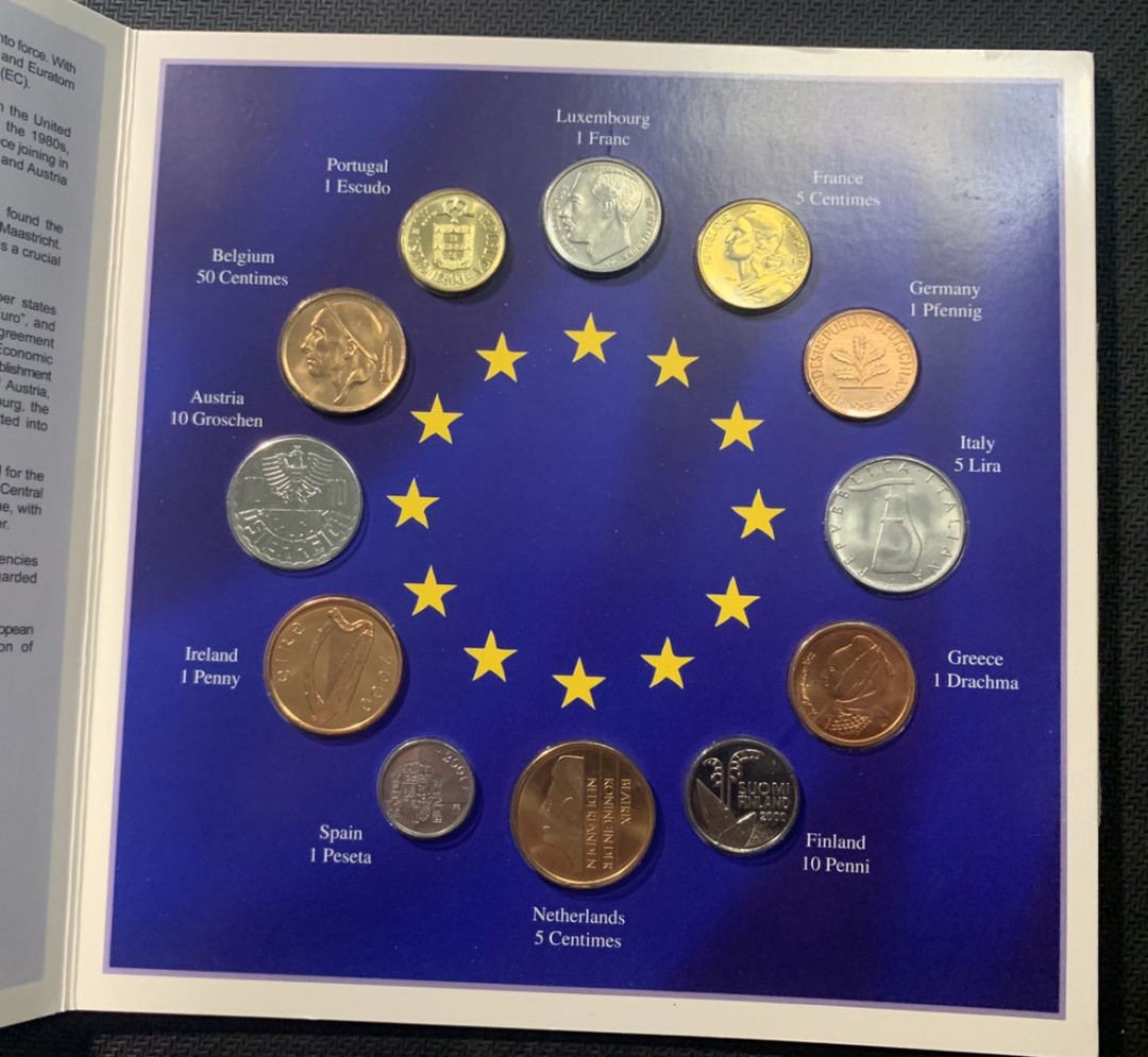 紫瑗钱币—微拍第五期  欧盟 12国 欧元前最后的货币 卡装