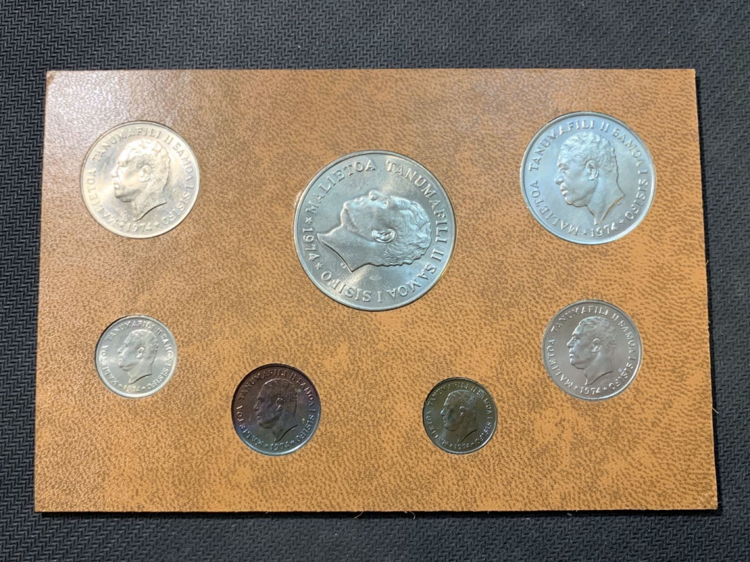 紫瑗钱币—微拍第五期  西萨摩亚 1974年 1分—1元 流通币 7枚套 