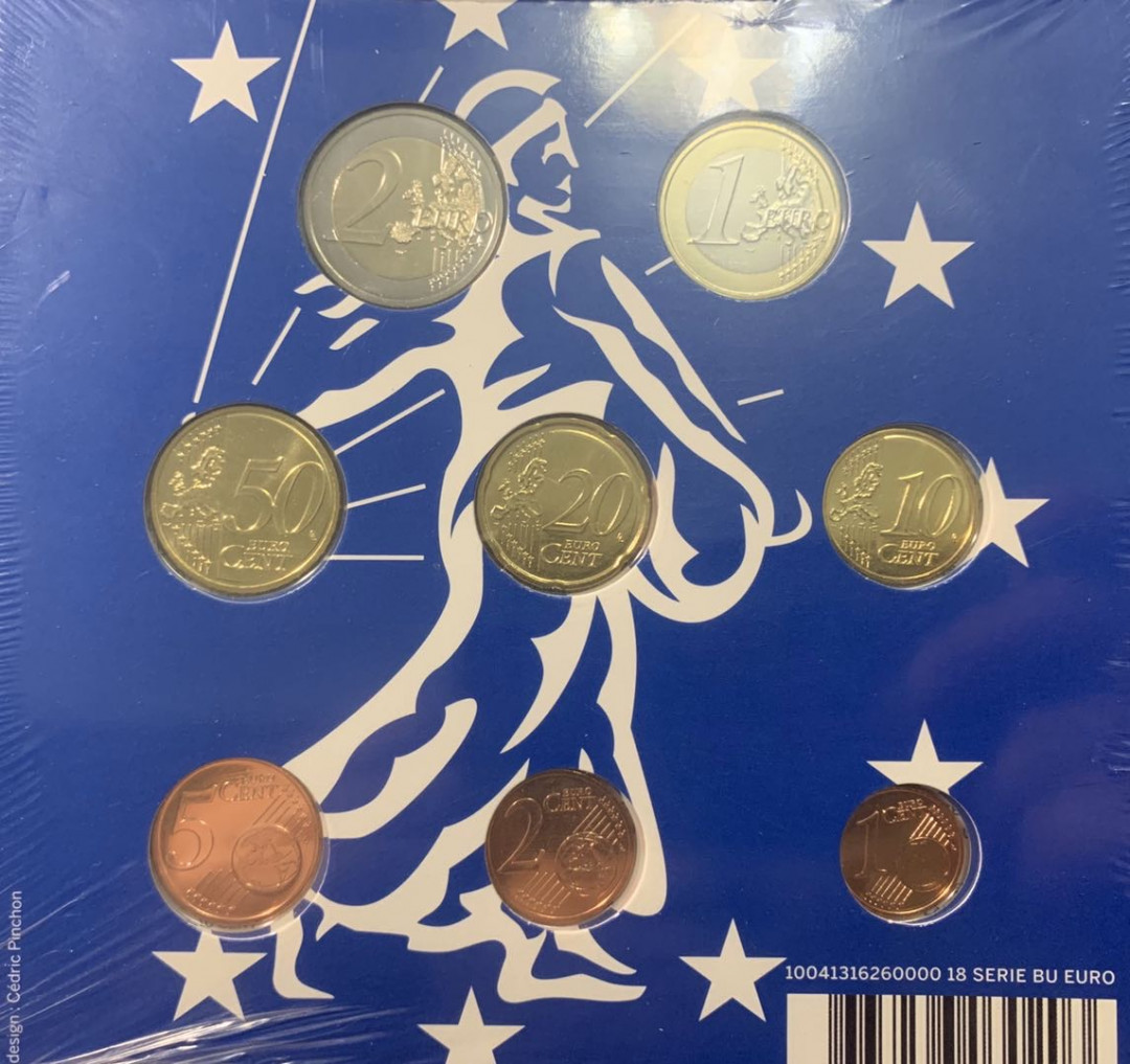 紫瑗钱币—微拍第五期  法国 2018年 1分—2欧 原厂卡装 mint set 未拆封