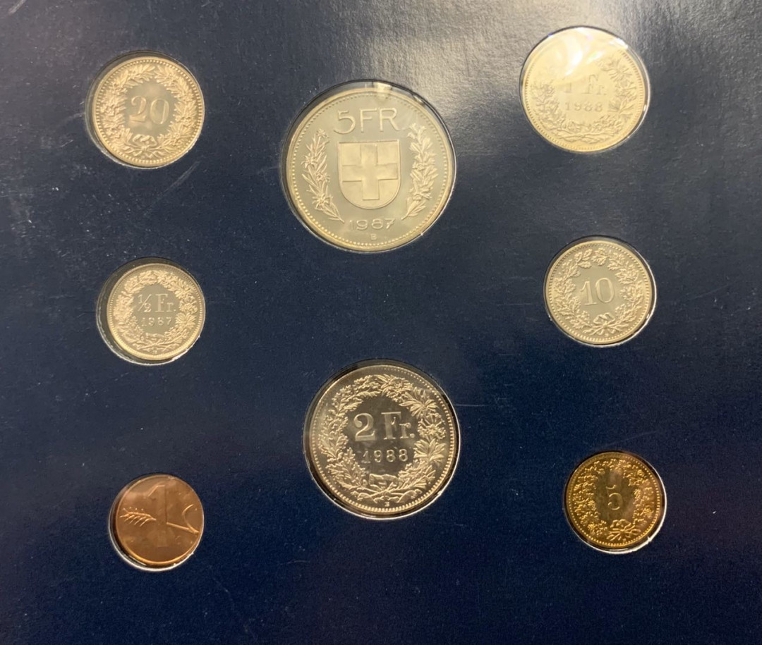 紫瑗钱币—微拍第五期  瑞士 富兰克林 1分—5法郎 8枚套