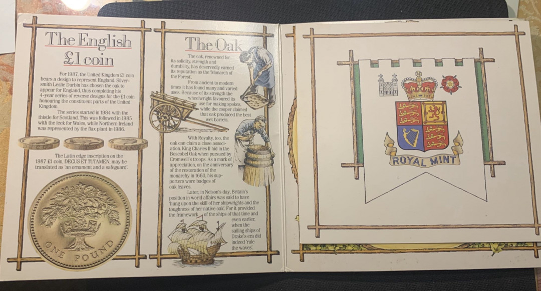 紫瑗钱币—微拍第五期  英国 1987年 1便士—1磅 7枚套 原厂卡装