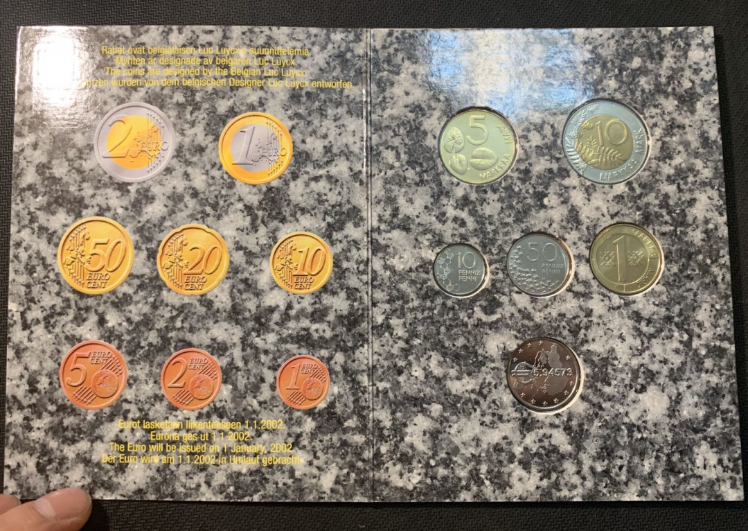 紫瑗钱币—微拍第五期  芬兰 1999年 第一种 5枚套 原厂卡装
