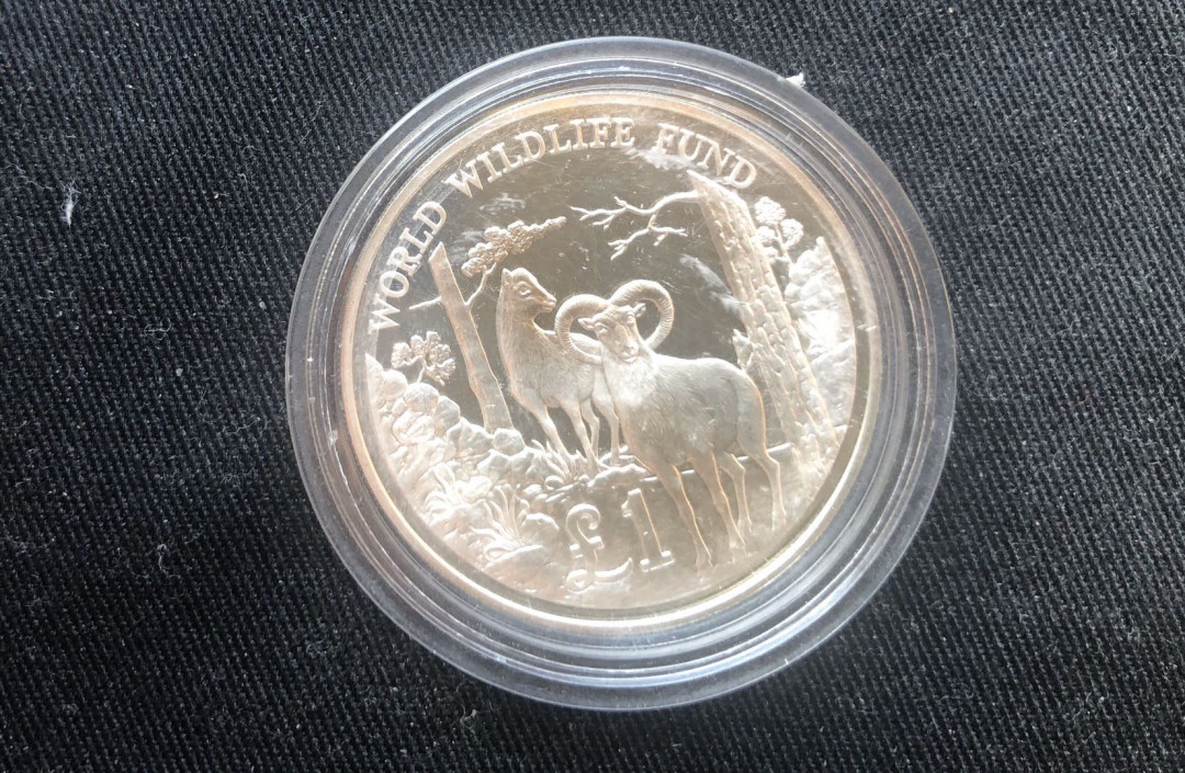【币观天下】第九十三期钱币拍卖 【塞浦路斯】1986塞浦路斯wwf系列盘羊银币