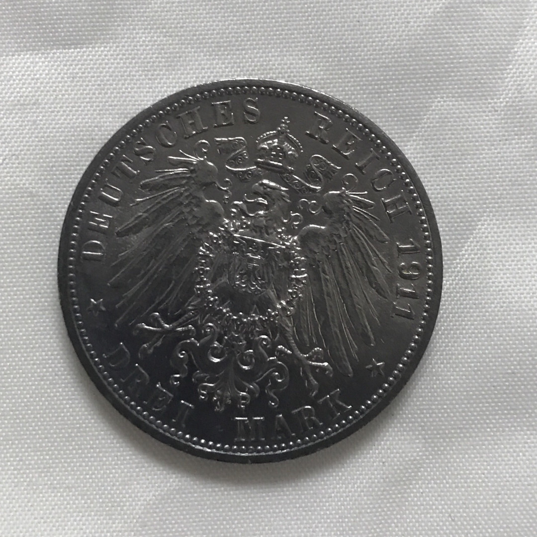 【随心拍&Getcoins】现代金银币拍卖第四十二期 符腾堡1911年3马克金婚纪念年银币五彩包浆好品
