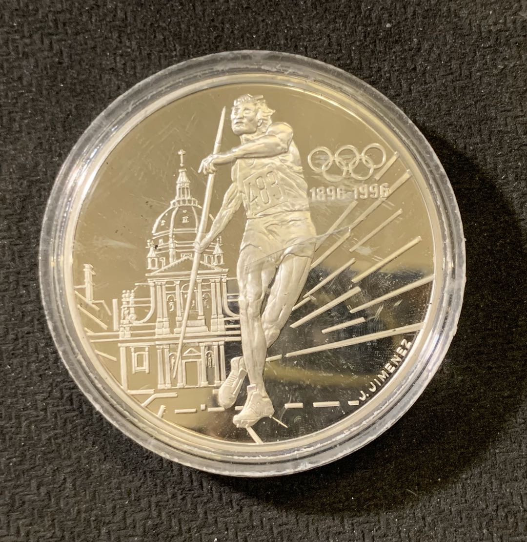 紫瑗钱币—微拍第六期  外国现代银币场 法国 1994年 标枪 100法郎 33.63克 0.925银 精制