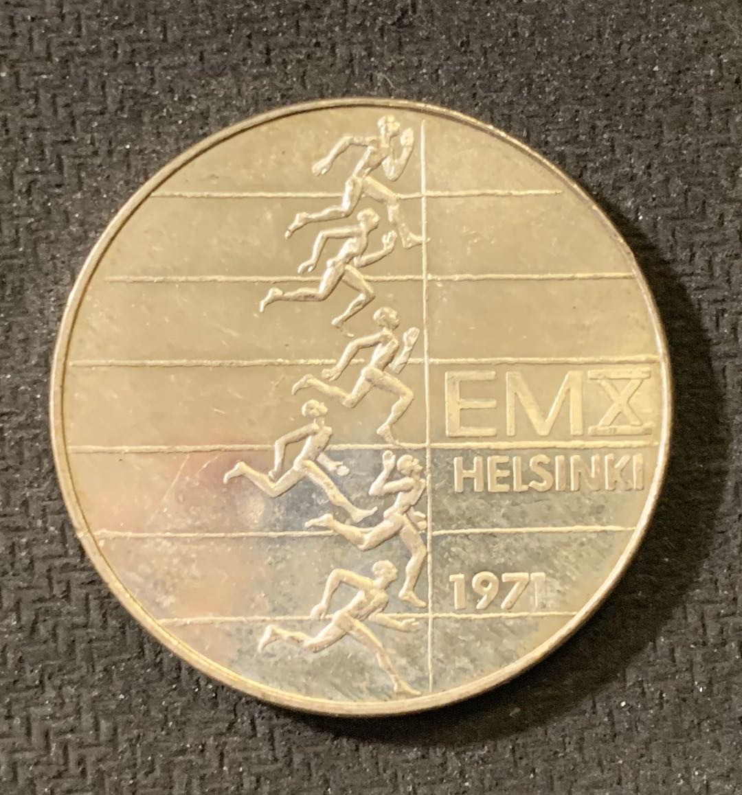 紫瑗钱币—微拍第六期  外国现代银币场 芬兰 1971年 欧洲田径赛 10马克 24.2克 0.5银