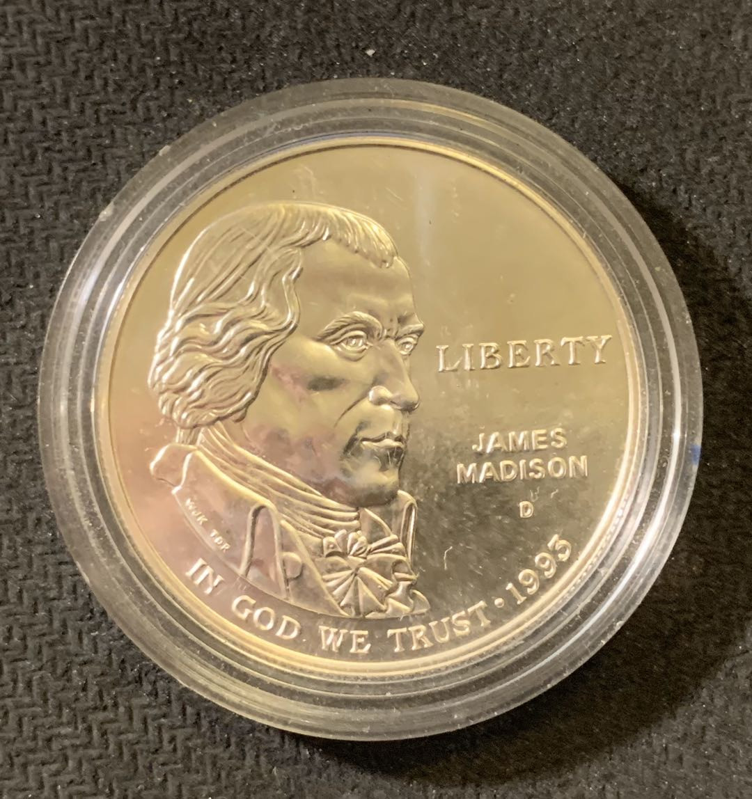 紫瑗钱币—微拍第六期  外国现代银币场 美国 1993年 人权法案  1元  26.73克 0.9银