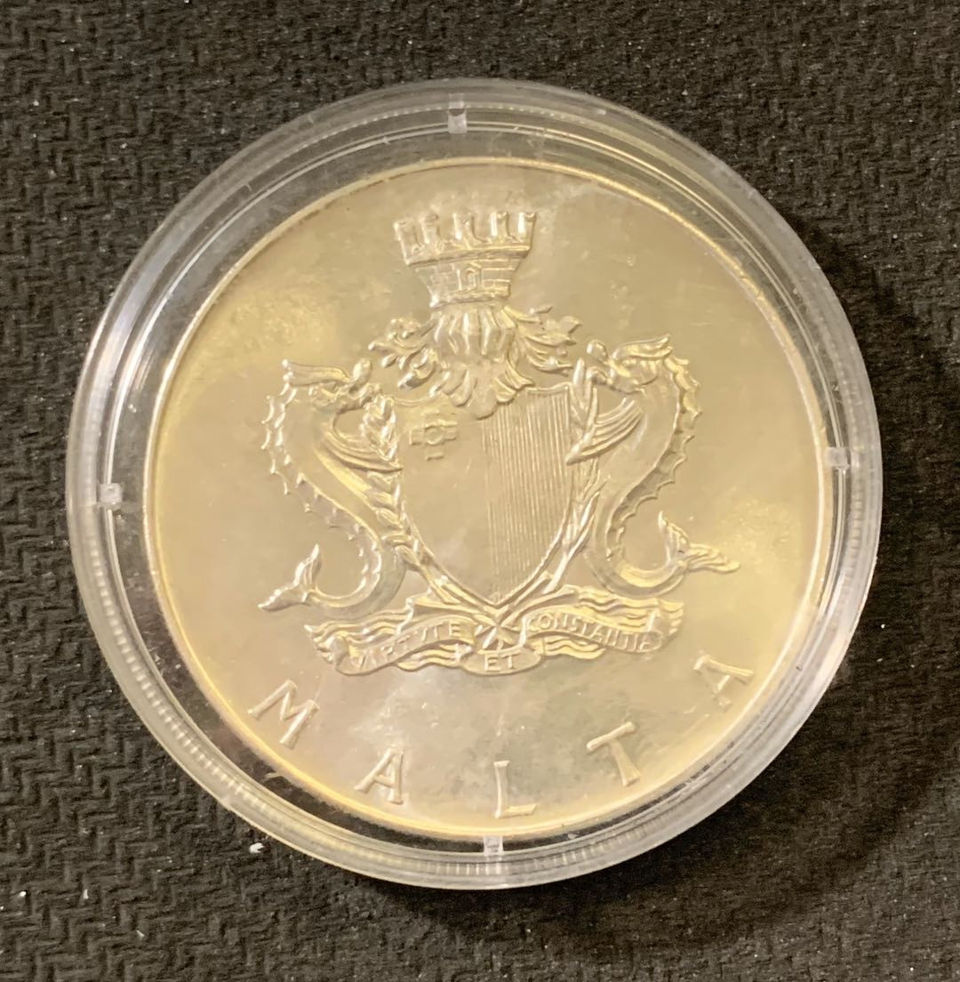 紫瑗钱币—微拍第六期  外国现代银币场 马耳他 1973年 建筑 2磅 20克 0.987银