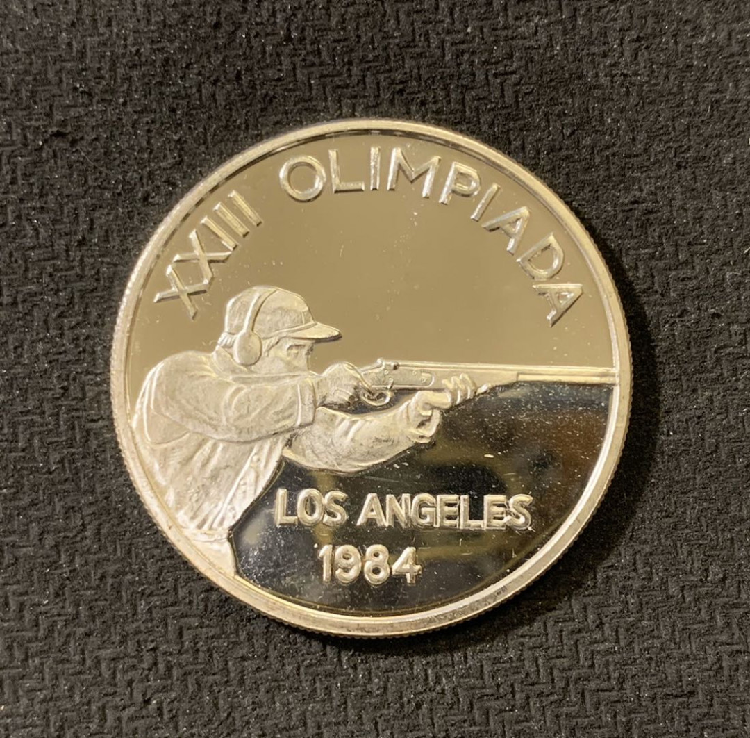 紫瑗钱币—微拍第六期  外国现代银币场 安道尔 1984年 洛杉矶奥运会 射击 20第纳尔 银币 16克 0.9银 