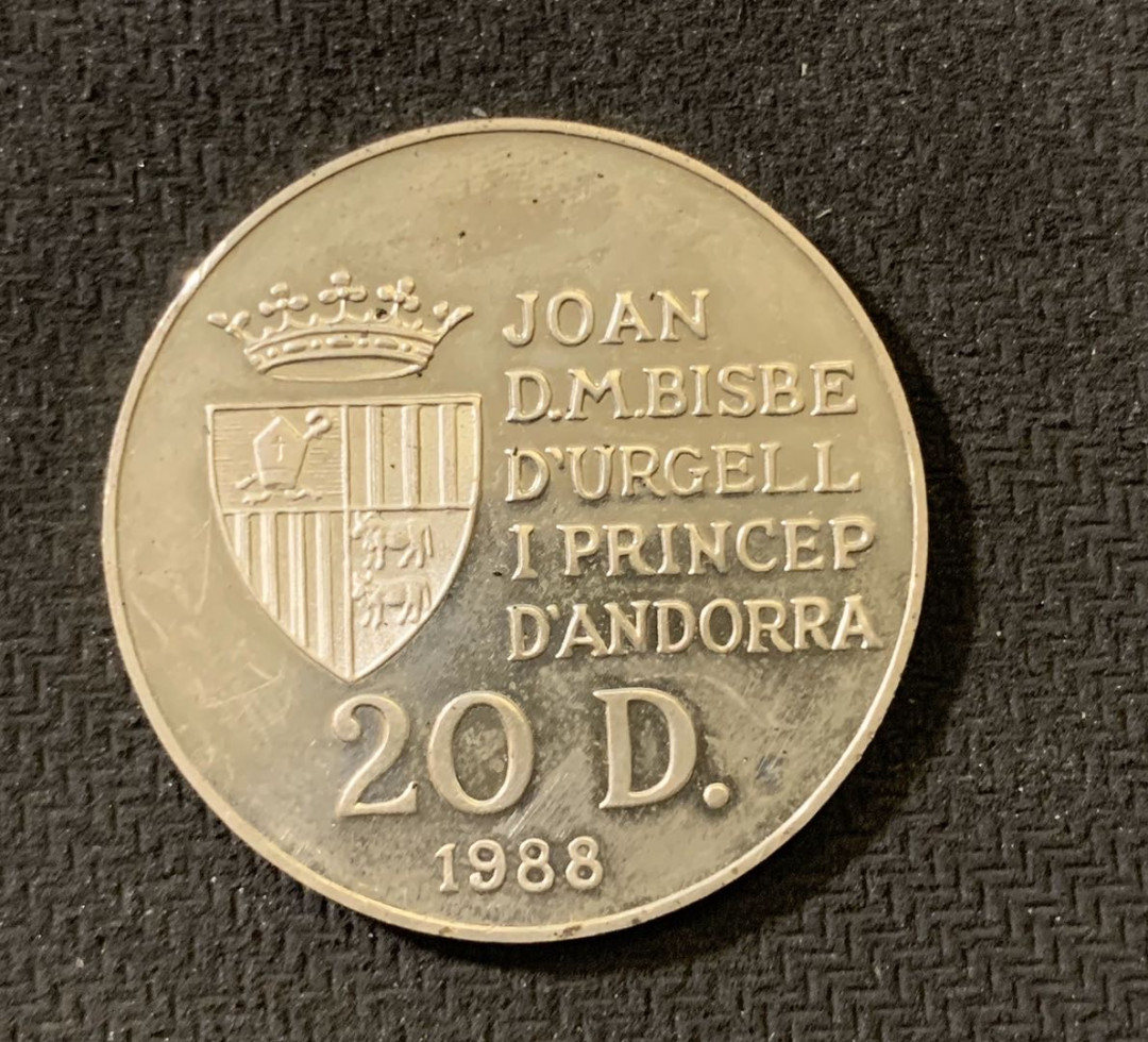 紫瑗钱币—微拍第六期  外国现代银币场 安道尔 1988年 奥运吊环 16克 0.925银