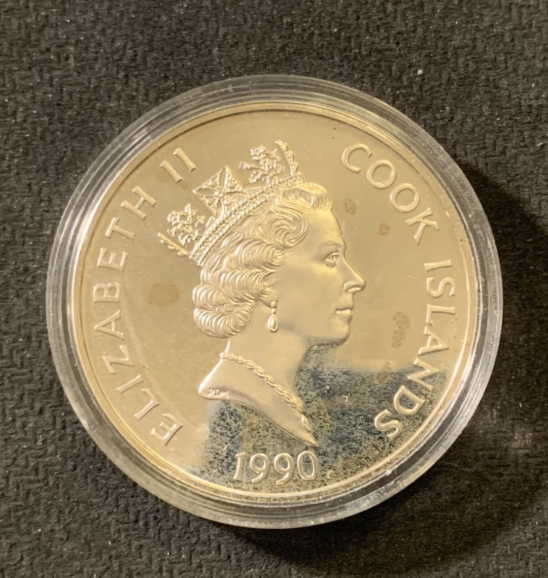 紫瑗钱币—微拍第六期  外国现代银币场 库克 1990年 发现美洲500周年 50元 34克 0.925银