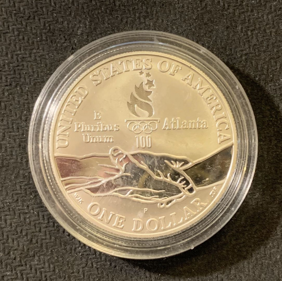 紫瑗钱币—微拍第六期  外国现代银币场 美国 1995年 亚特兰大奥运会 自行车  1元  26.73克 0.9银