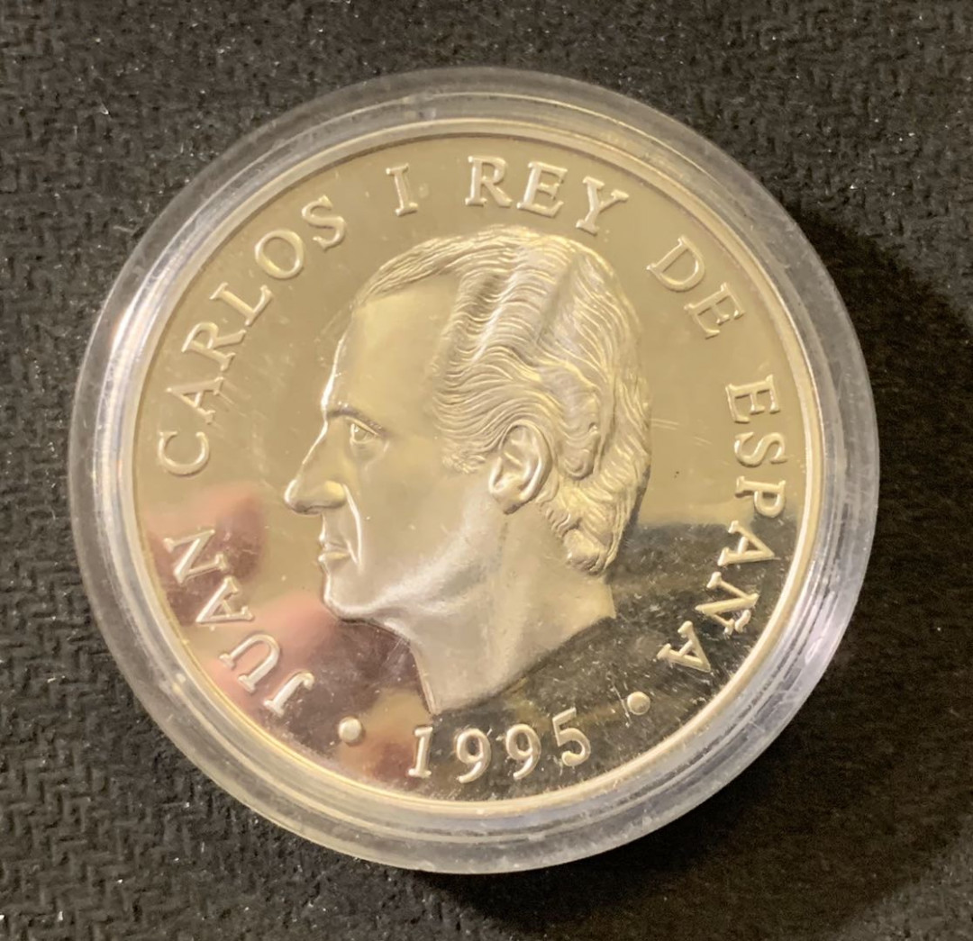 紫瑗钱币—微拍第六期  外国现代银币场 西班牙 1995年 5000比塞塔 羚羊 54克 0.925银